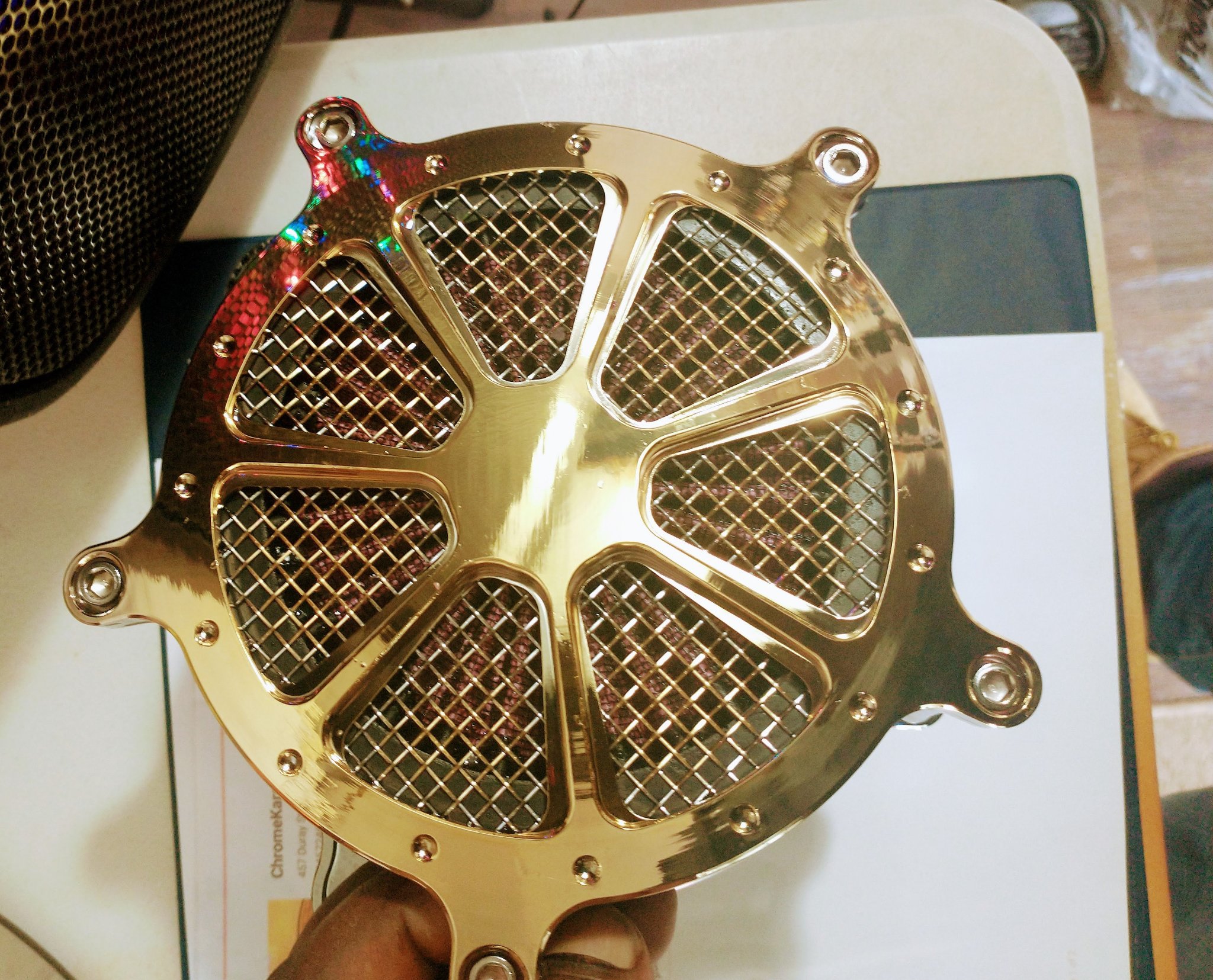 ChromeKarats gold plating work — Gold Plated Motorcycle Clutch Cover